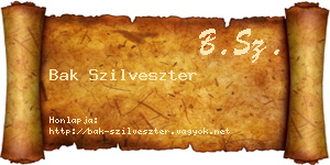 Bak Szilveszter névjegykártya