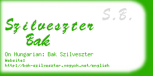 szilveszter bak business card